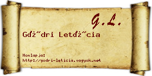 Gödri Letícia névjegykártya